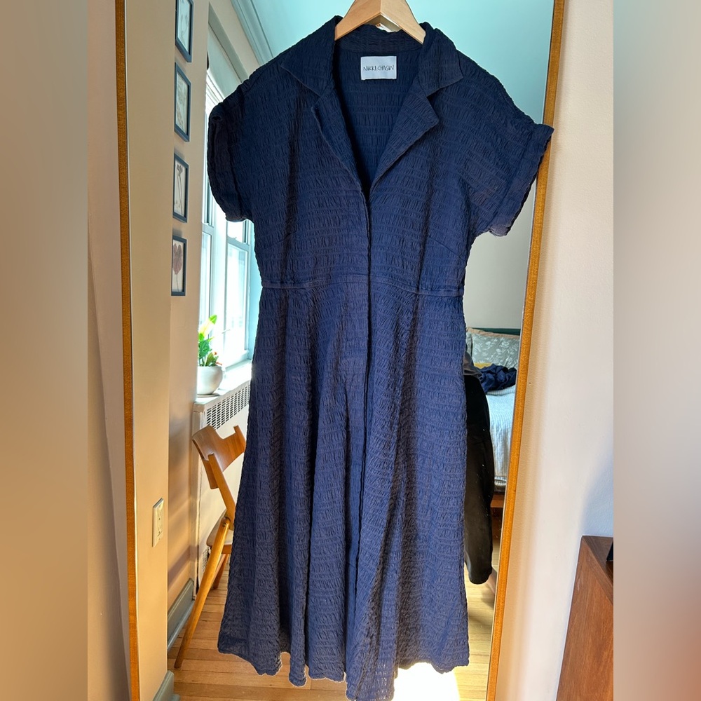 Nikki Chasin Navy Blue Midi Dress